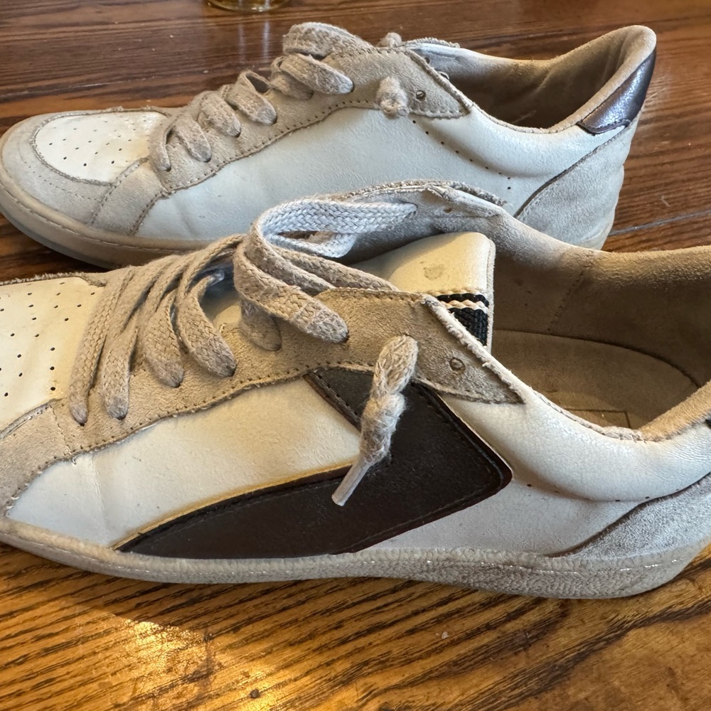 ShuShop Salma Women's Cream and Brown Sneakers